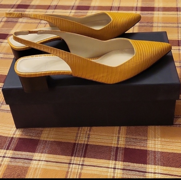 🆕️Theory Block heel Sling back shoes,lizard print,made in Italy - Picture 8 of 12